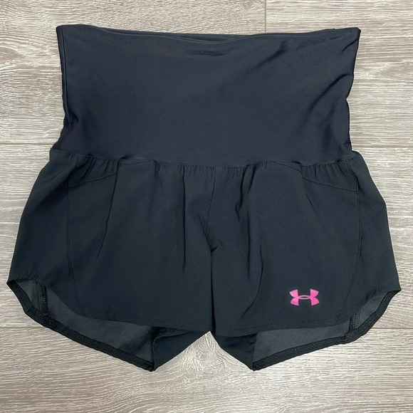 Under Armour Semi Fitted HeatGear Running Shorts High Rise Foldover Waist XS - Picture 7 of 16